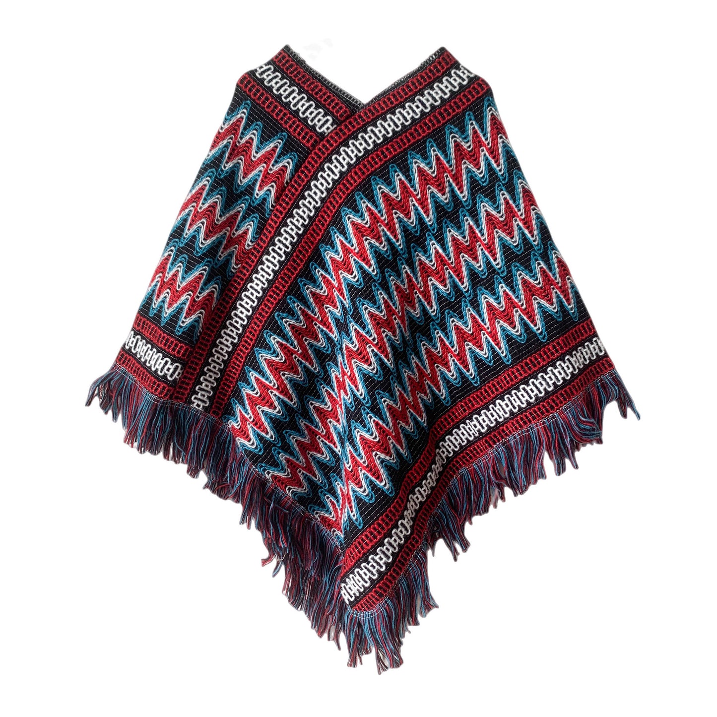 Christmas Women's Red Ethnic Style Pullover Cloak Shawl