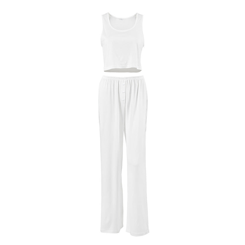 New Arrival Home Wear Sleeveless Tank Top And Pants Two-Piece Set
