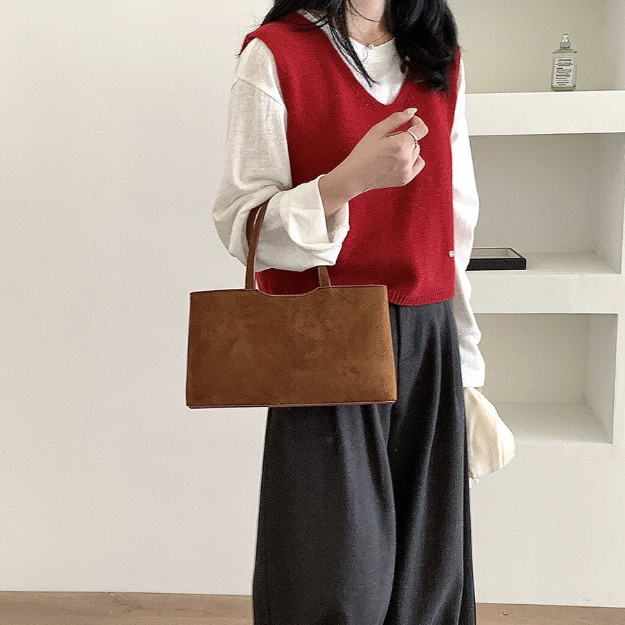 Elegant High-end Large-capacity Suede Bag For Womens Everyday Commutes