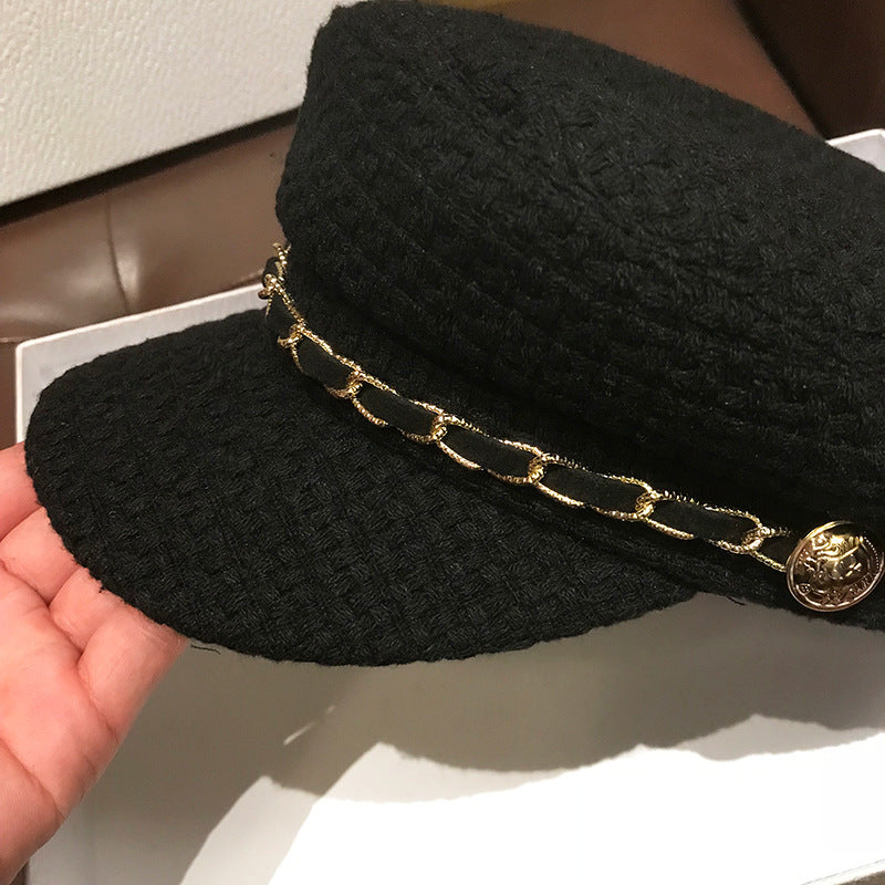 Spring And Autumn Retro Fashion Peaked Cap Octagonal Beret