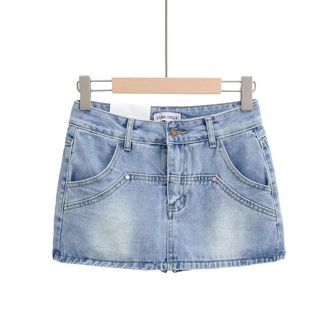 Retro High Waist Slim And Anti Shining Short Hip Skirt For Women