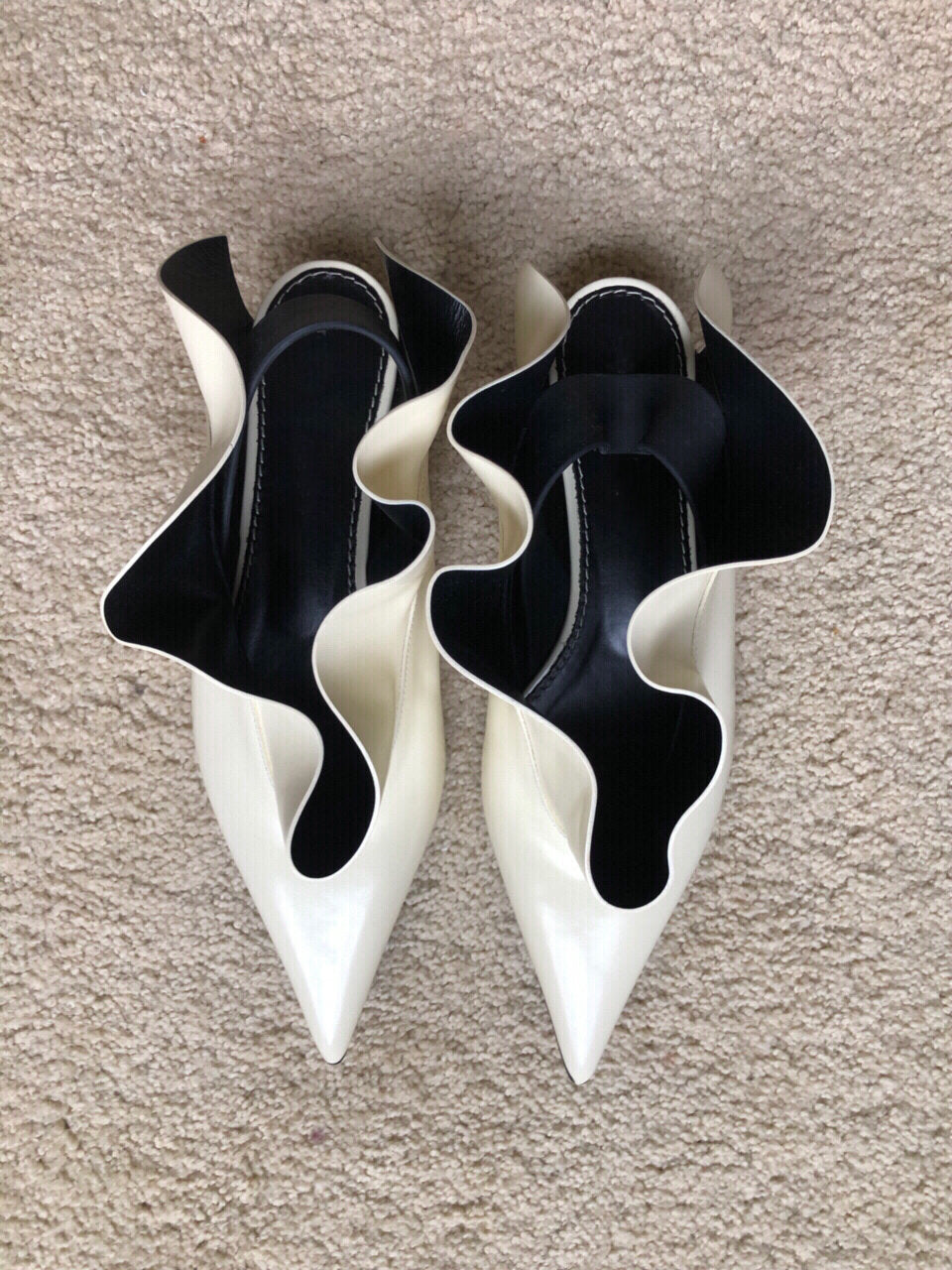 Women's Shoes Pointed Toe Low Heel Niche Rice White