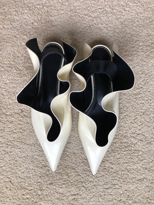 Women's Shoes Pointed Toe Low Heel Niche Rice White
