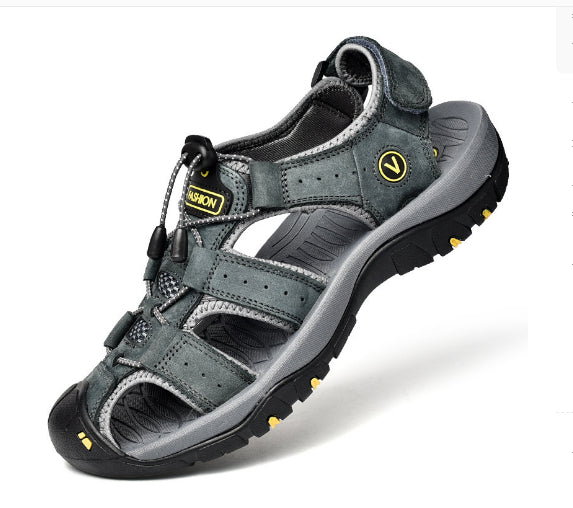 Plus Size Outdoor Men's Leather Sports Sandals