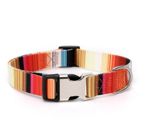 Collar Pet Dog Rope Ethnic Style Striped Forest Polyester Cotton