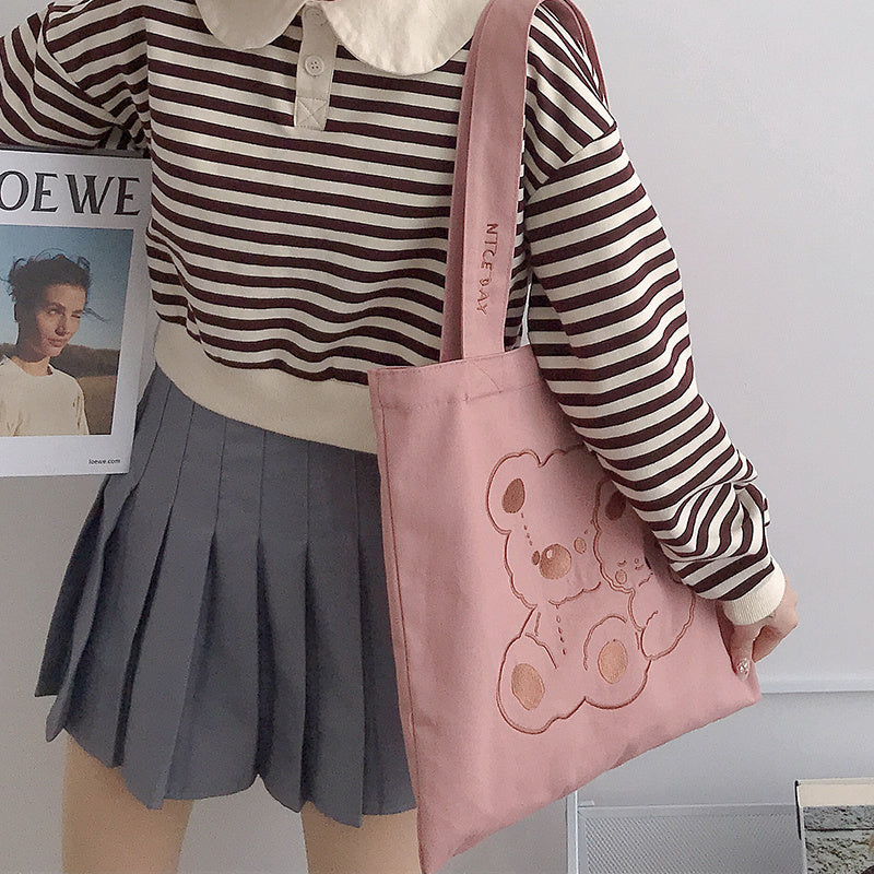 Women's Single Shoulder Portable Light Literary Cloth Bag