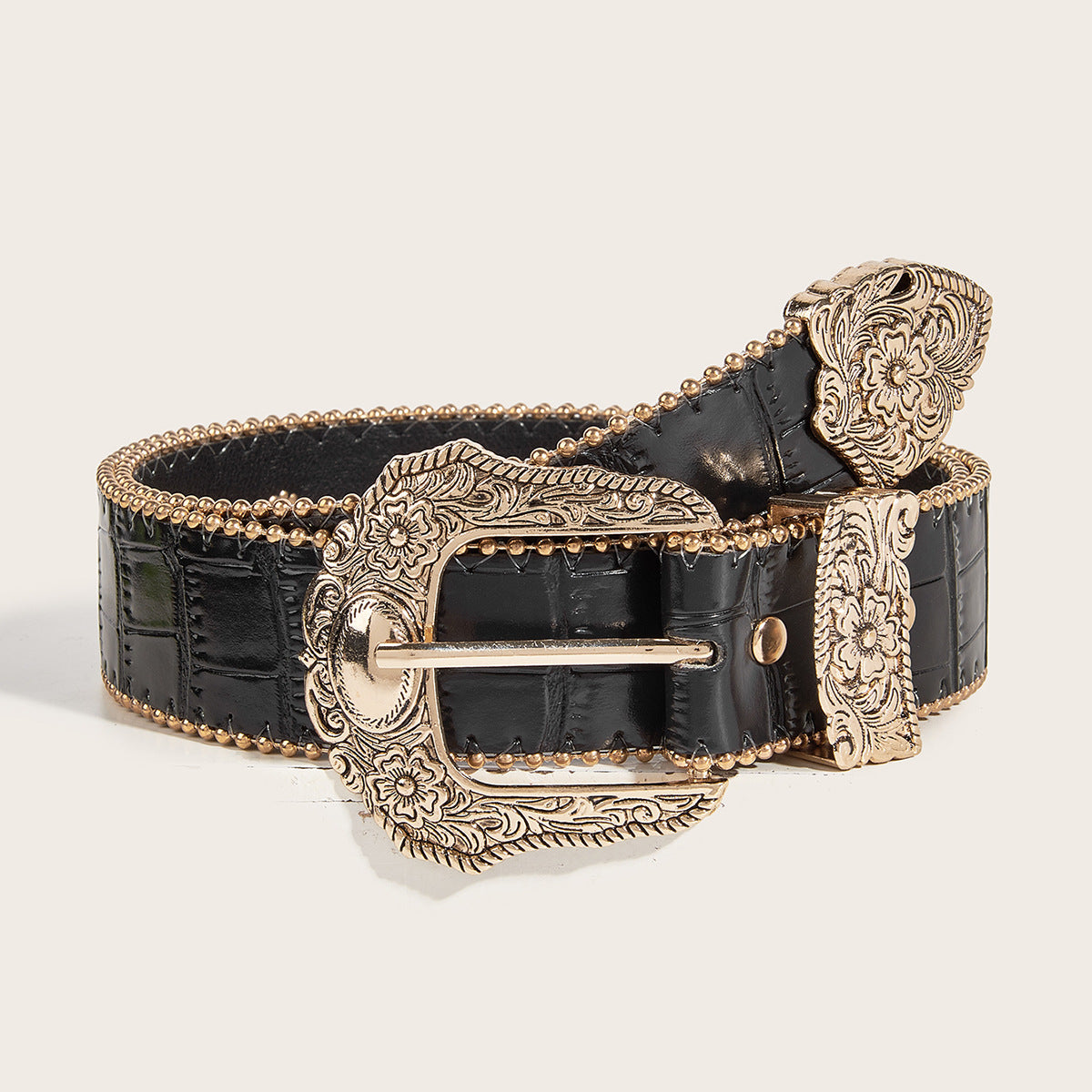 Vintage Damebælte med Leopardprint i Amerikansk Stil