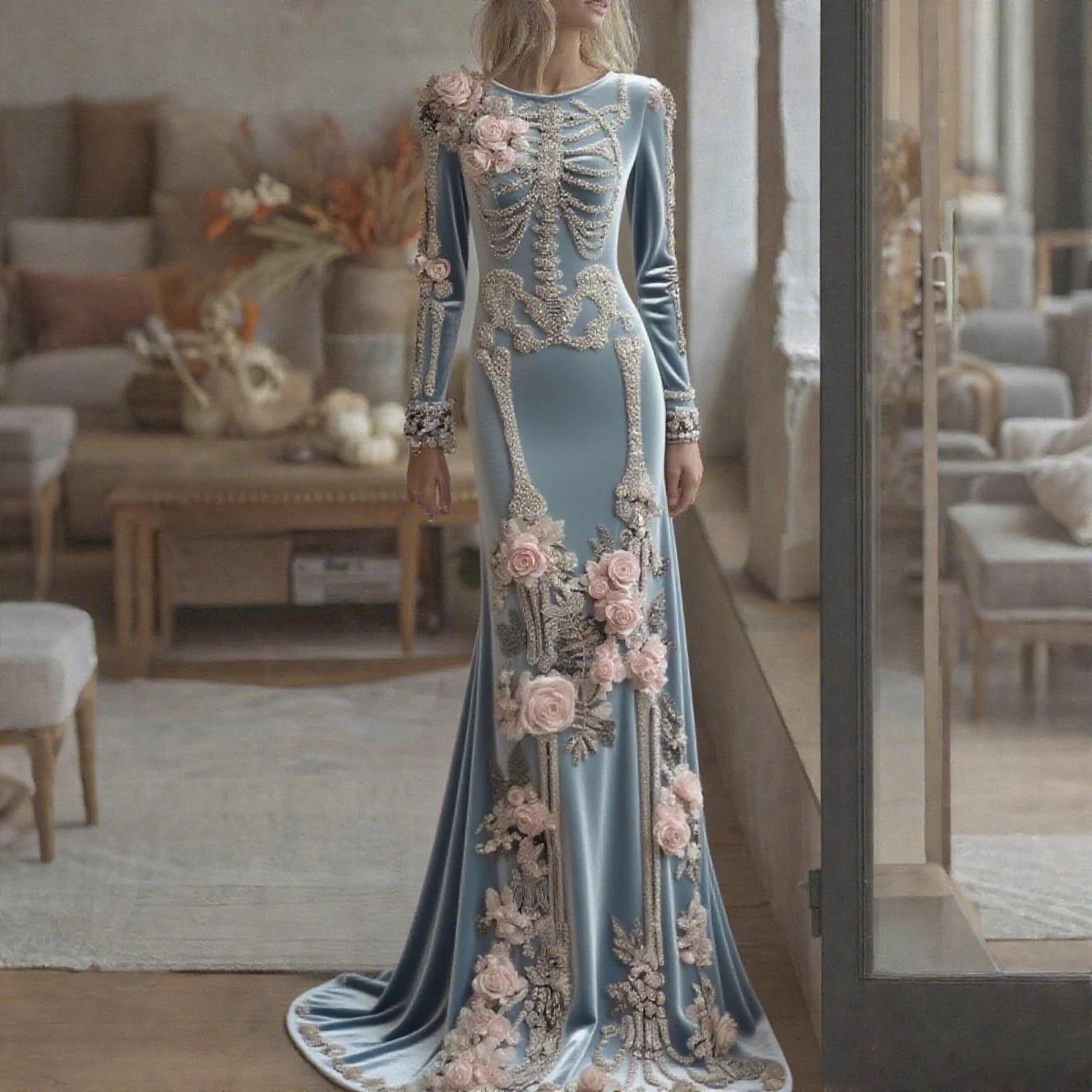 Elegant Long Dress For European And American Socialites For Halloween