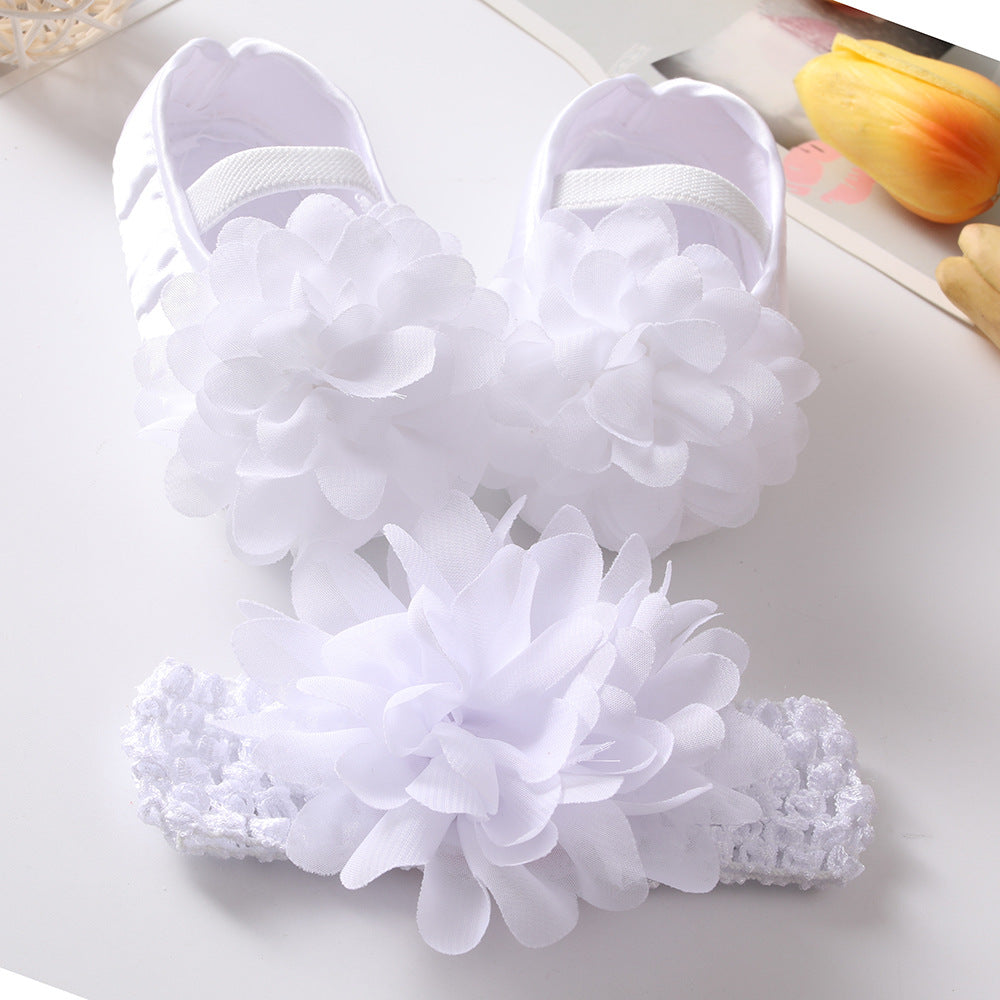 Baby Shoes Hair Band Set Cute Flowers Princess Shoes