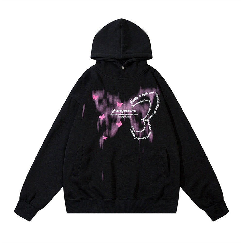 Butterfly Printing Creative Design Sense Hooded Pullover
