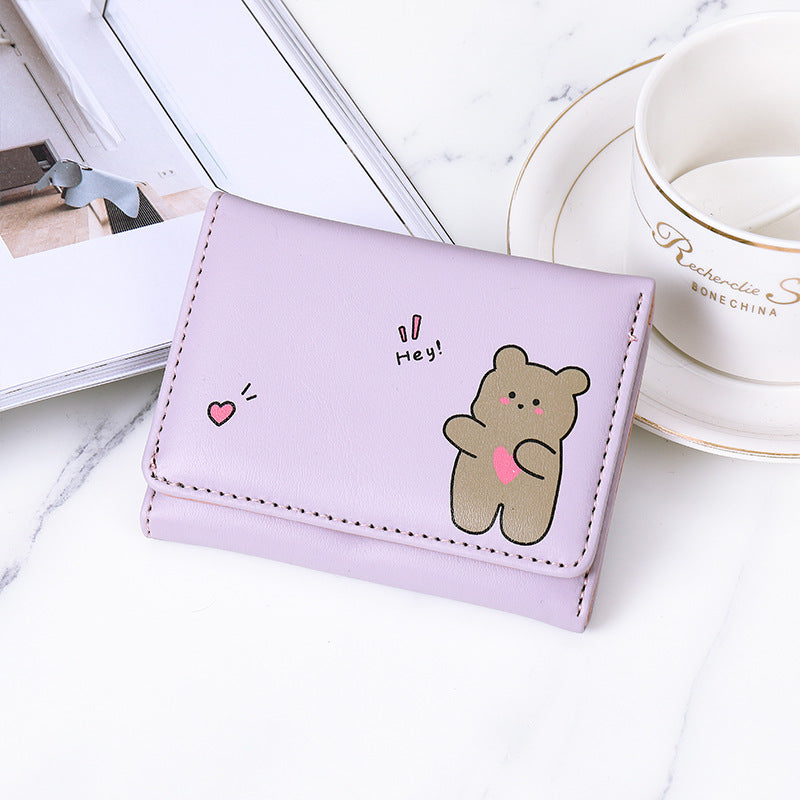 Cute And Simple Printed Student Multi-card Coin Purse