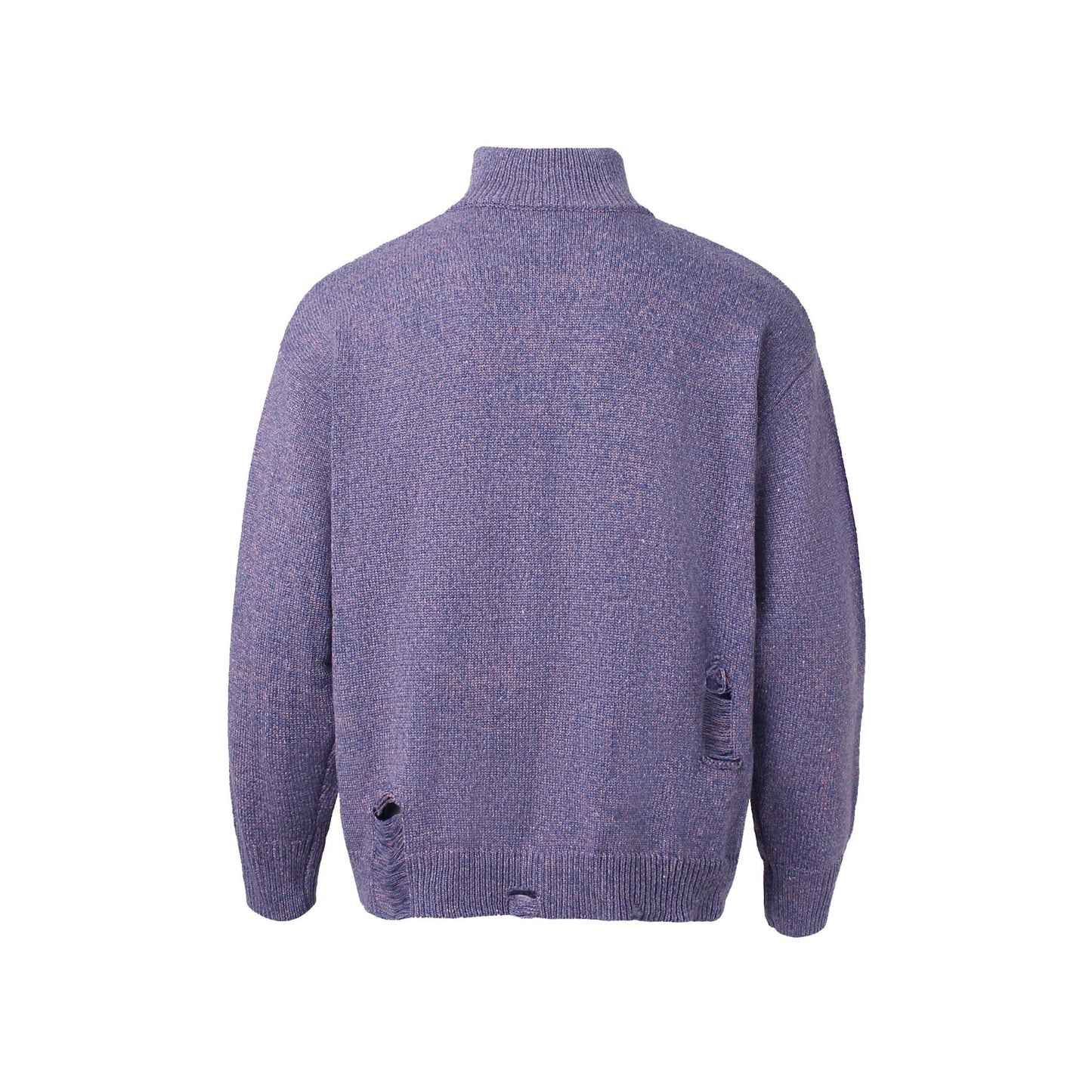 Turtleneck Zipper Knitted Cardigan Sweater