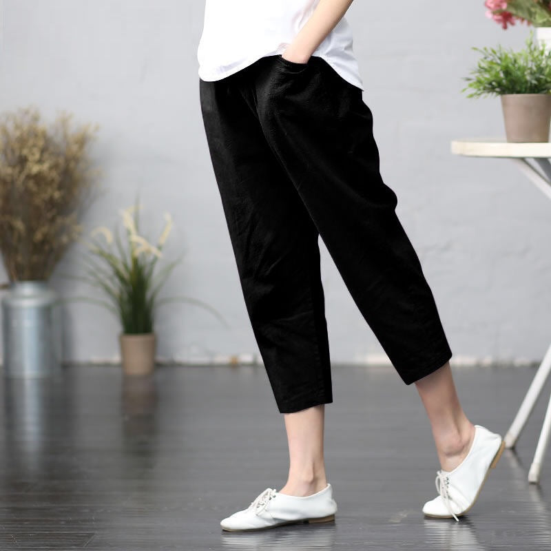 Literary Retro Loose Slim Casual Pants