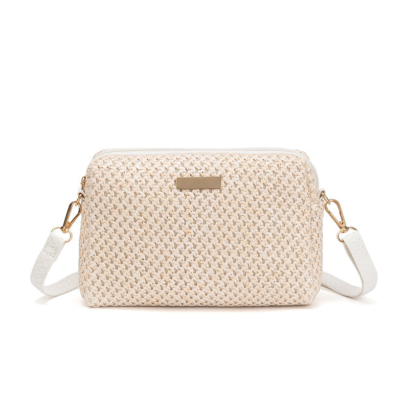 Braided Single Shoulder Cross-body Beach Bag Female