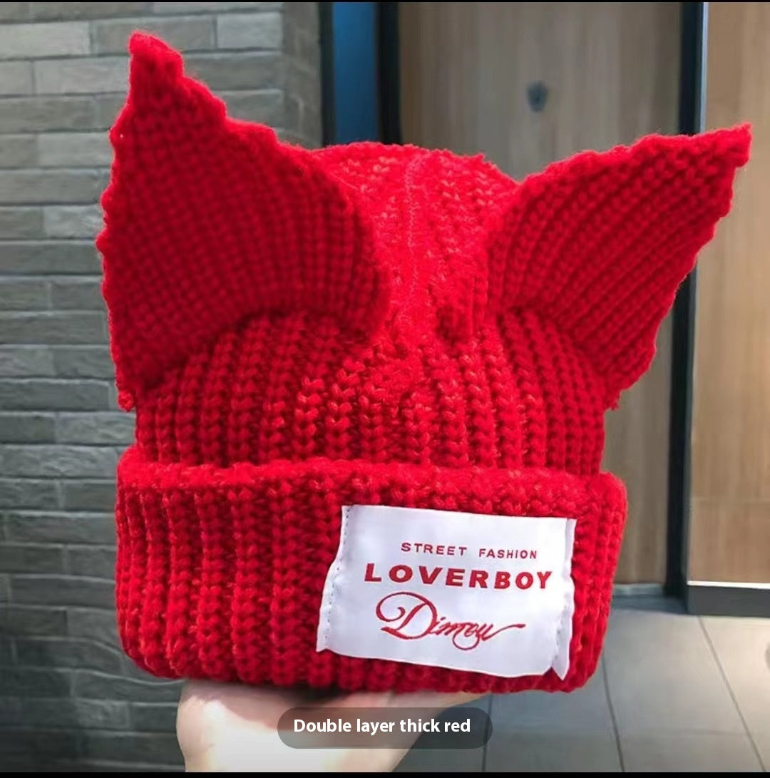 Wool Knitted Woolen Cap Cute Warm