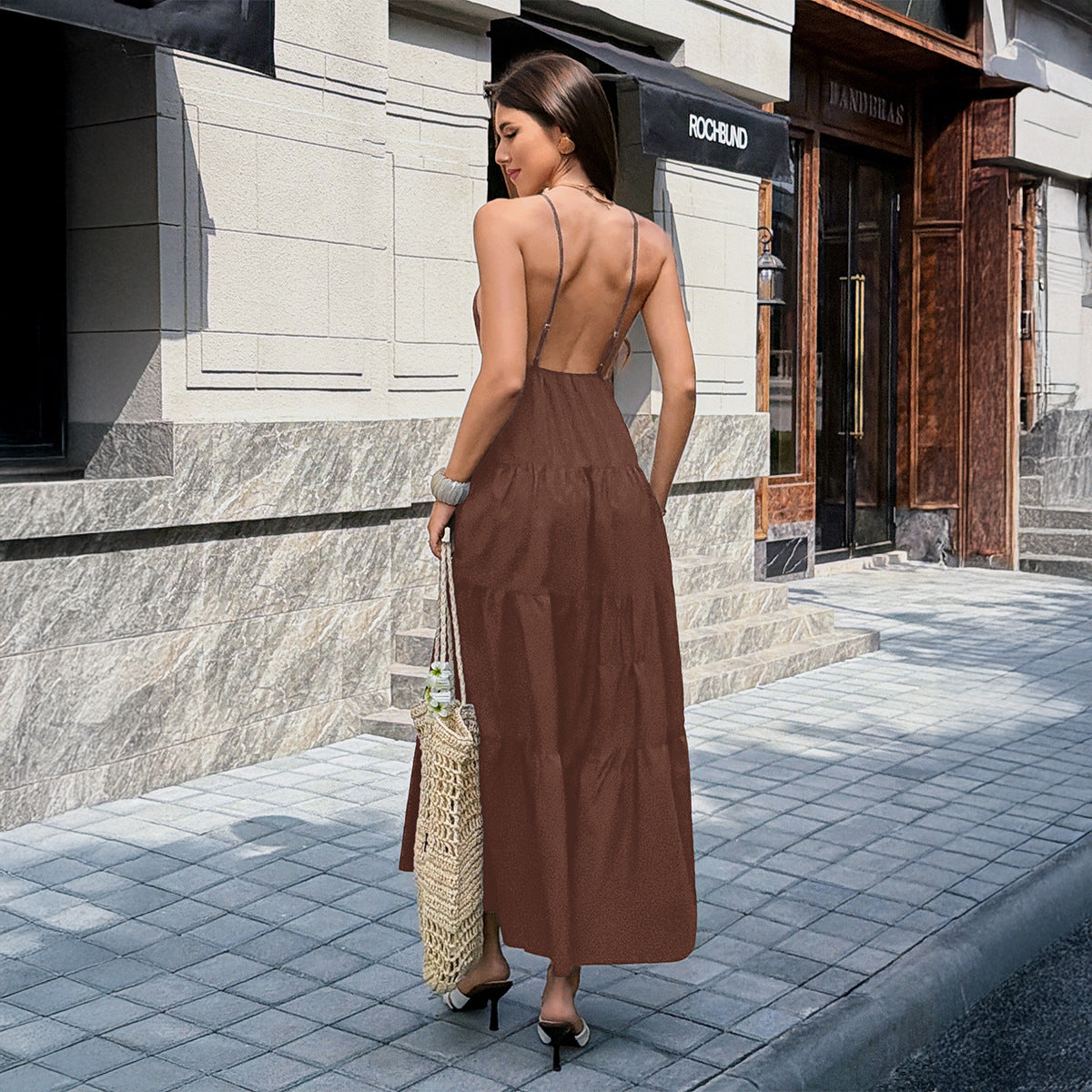 Elegant Versatile Long Slip Dress In European And American Style