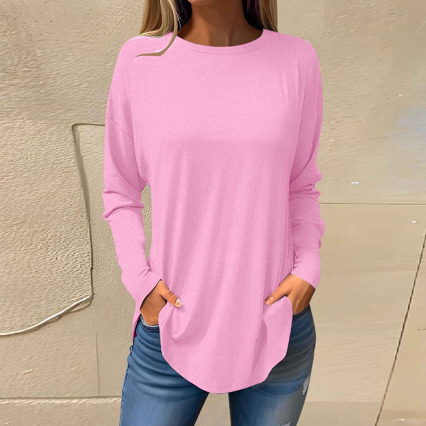 Women's Versatile Long Sleeve T-shirt Personalized Street Style Loose Print