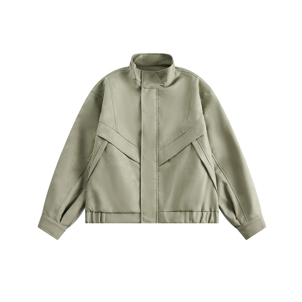 Men's Stand Collar PU Retro Biker's Jacket Casual Coat