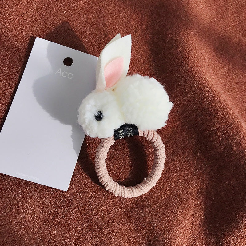Cute Lamb Hair Three-dimensional Rabbit Head Rope