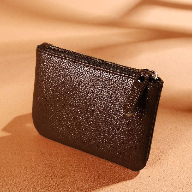 Women's PU Soft Leather Litchi Pattern Shiny Zipper Storage Bag