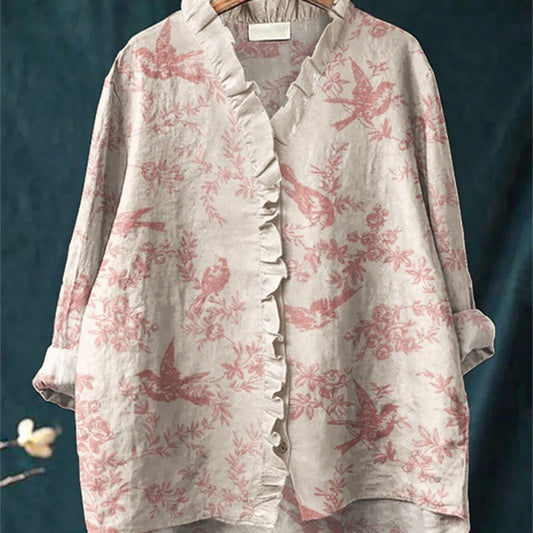 Loose Print Crew Neck Casual Plus Size Women's T-shirt