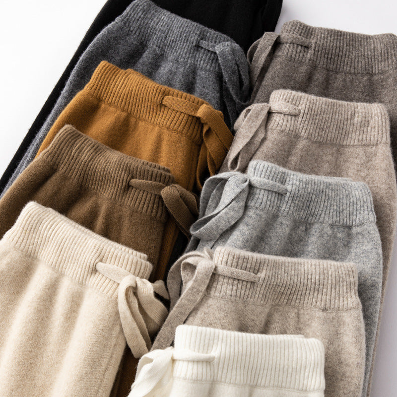 Pure Wool Wide-leg Pants Mid-waist Drooping Slimming Casual