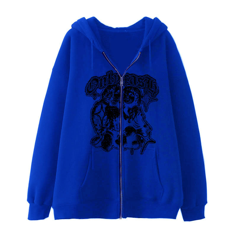 Women's Casual Hoodie Wings Angel Zipper Sweater