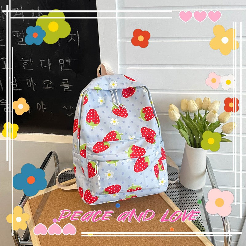 Fashion Canvas Backpack Cartoon Girl Cute Large Capacity Casual All-match Backpack