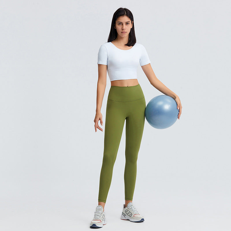 Outdoor Leisure Short Summer Women With Chest Pad Yoga T-shirt