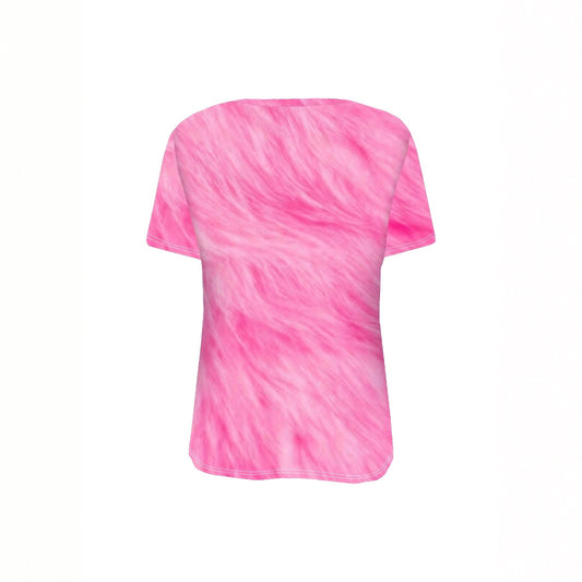 Women's Round Neck Casual Loose Short Sleeves T-shirt Mixed Color 3D Digital Printing
