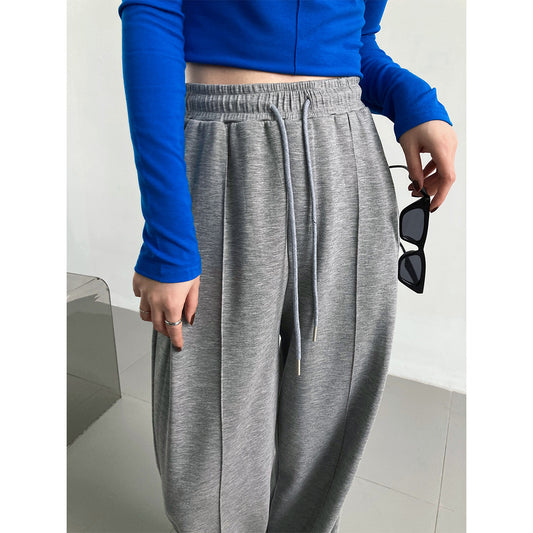 Sports Female Loose Casual Elastic Waist Wide Leg Pants
