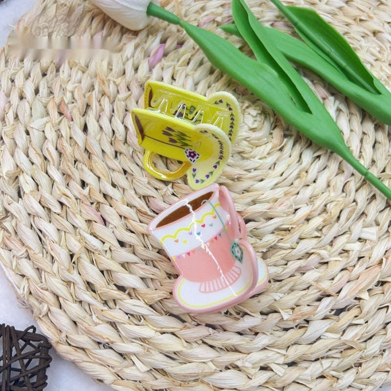Sweet Coffee Cup Flower Barrettes