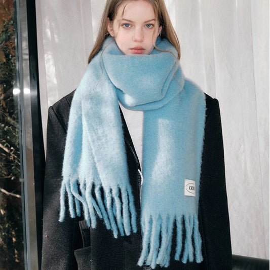Wool Simple Solid Color Scarf Mohair Shawl
