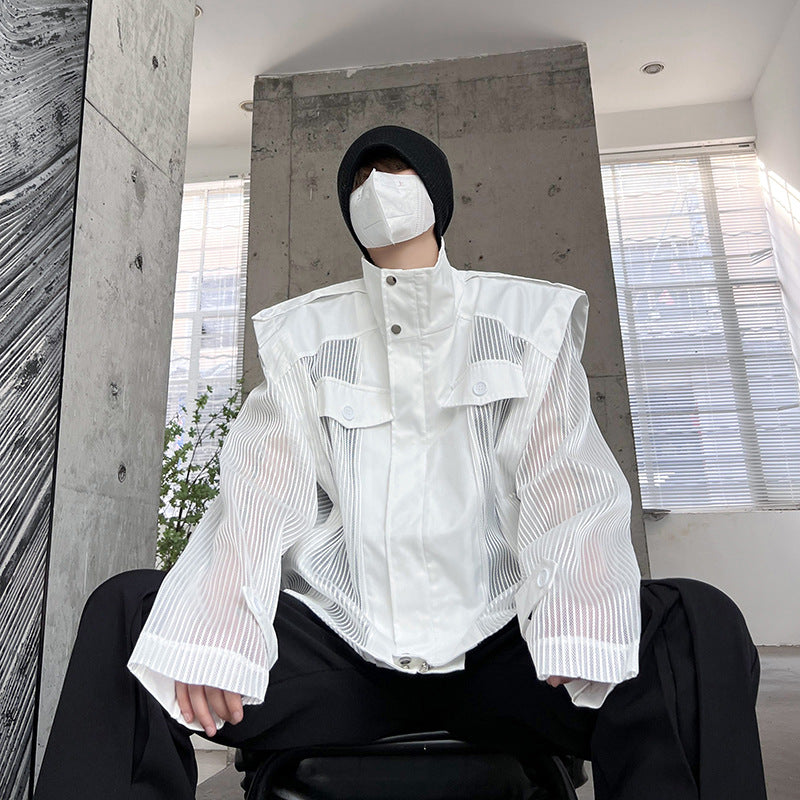 Loose Personality Niche Stand-collar Gauze Sun Protection
