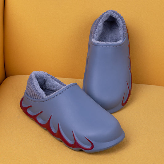Slippers Waterproof Bag With Plush Confinement Household Cotton Drag Home Couple Warm And Comfortable Cotton Shoes