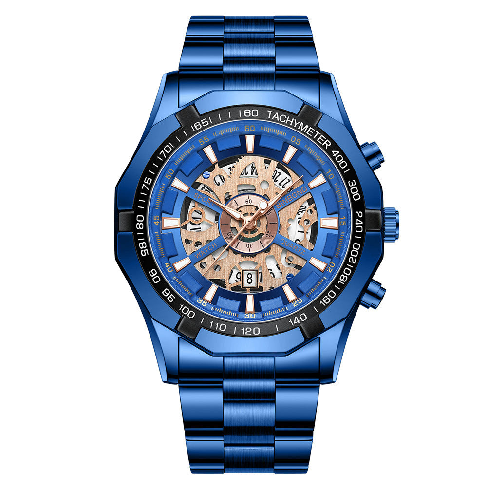 Men's Waterproof Luminous Casual Business Skeleton Shrimp Watch