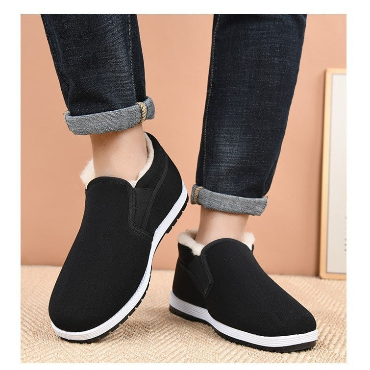 Mens Cloth Shoes With Thickened Wool Insoles And High Tops