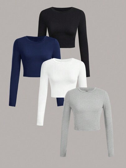 New Springsummer Long-sleeve Top Stylish And Slim-fit