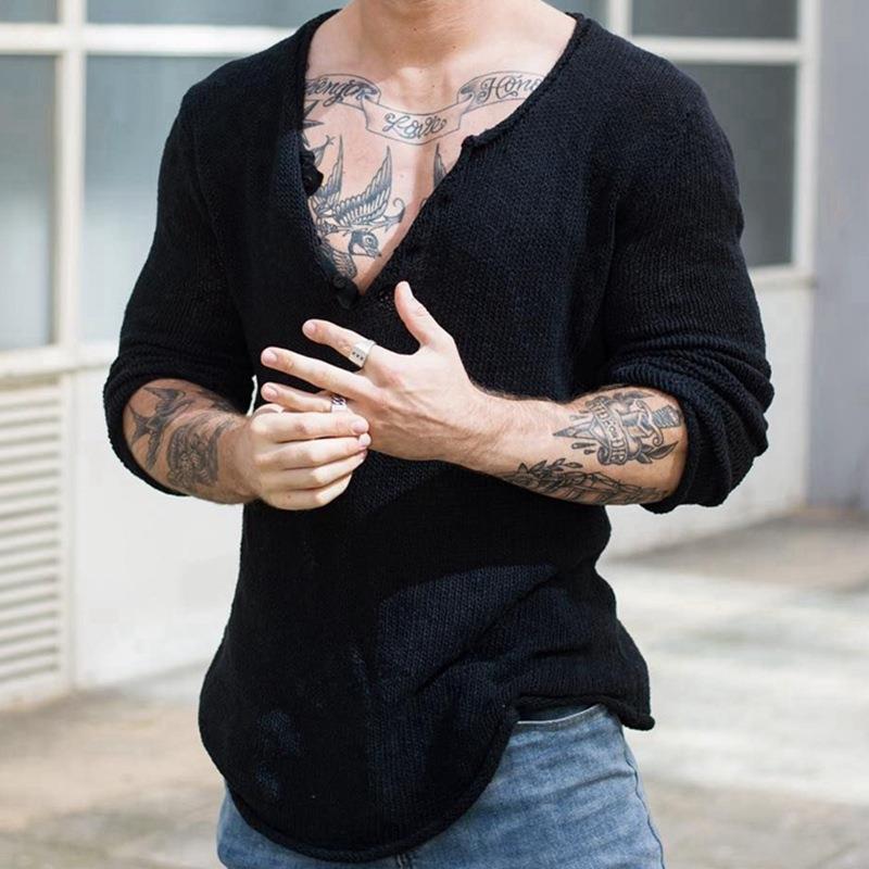 European And American Style Spring And Autumn Pullover Sweater V-neck Woolen Thin Bottoming Shirt