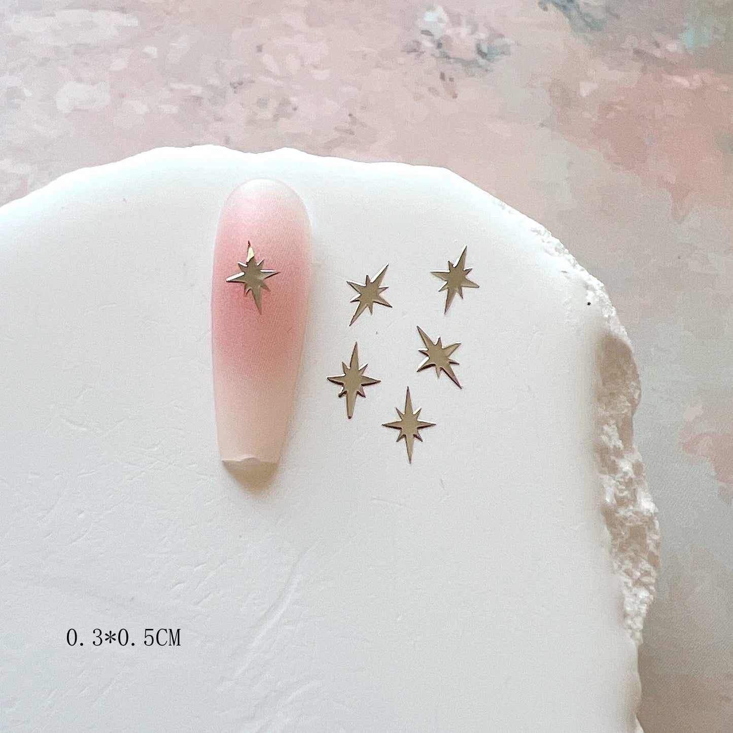 Gold And Silver Star Nail Art Metal Flakes