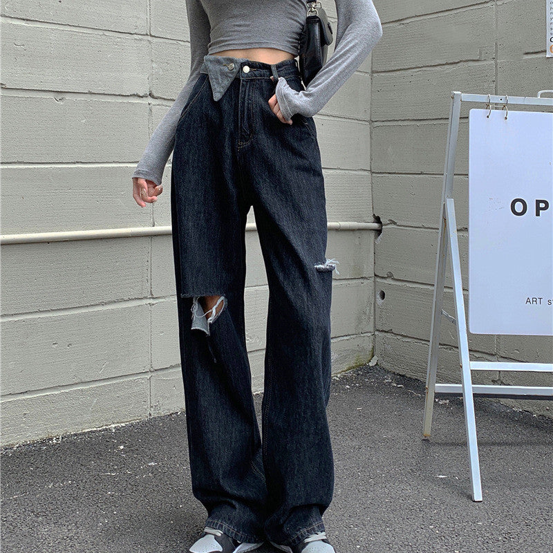 High Waist Slimming Loose Drape Wide-leg Pants Trousers