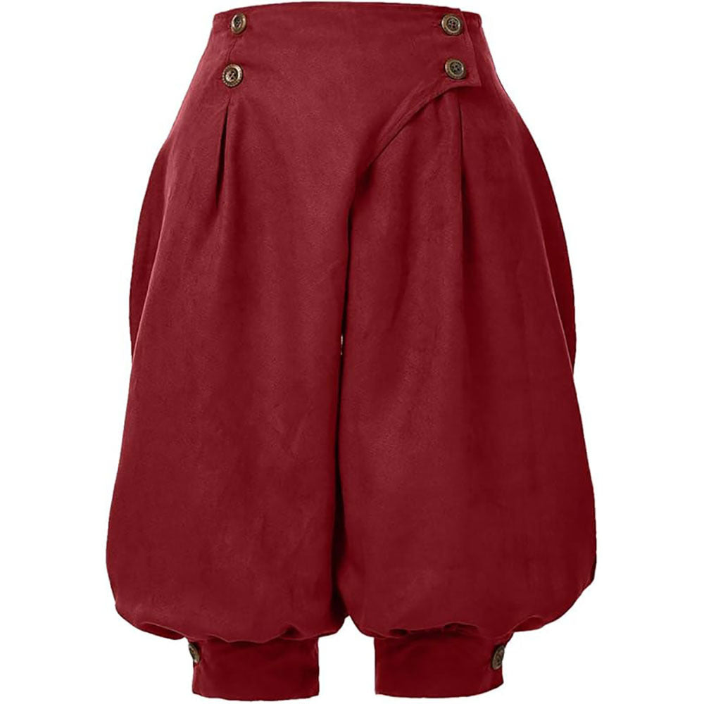 Medieval Renaissance Retro Pirate Suede High Waist Double Breasted