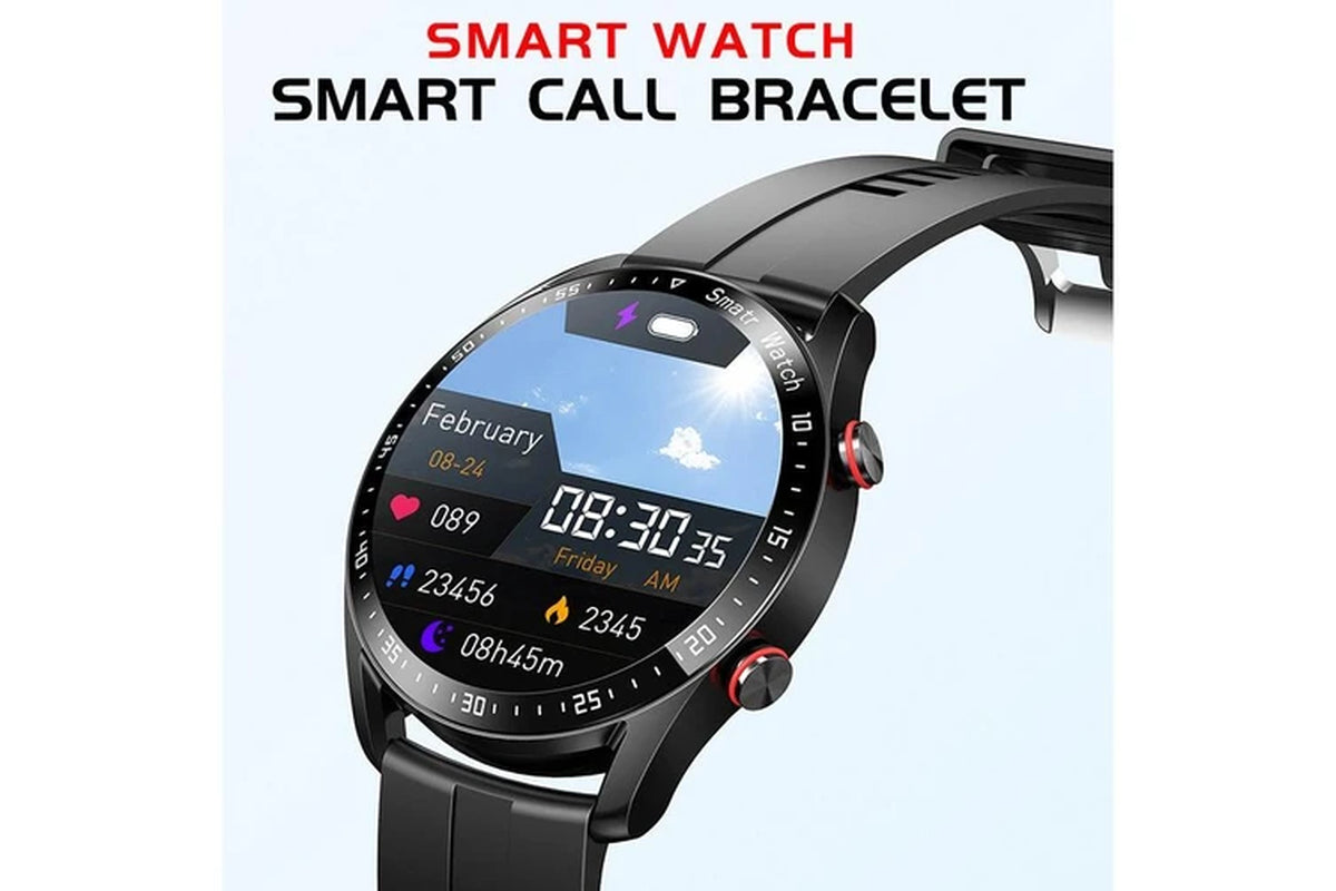 2024 New Bluetooth Call Smart Watch Men Heart Rate Monitor Sport Fitness Tracker Bluetooth Music Smartwatch for Mens Android IOS - Black Steel Belt