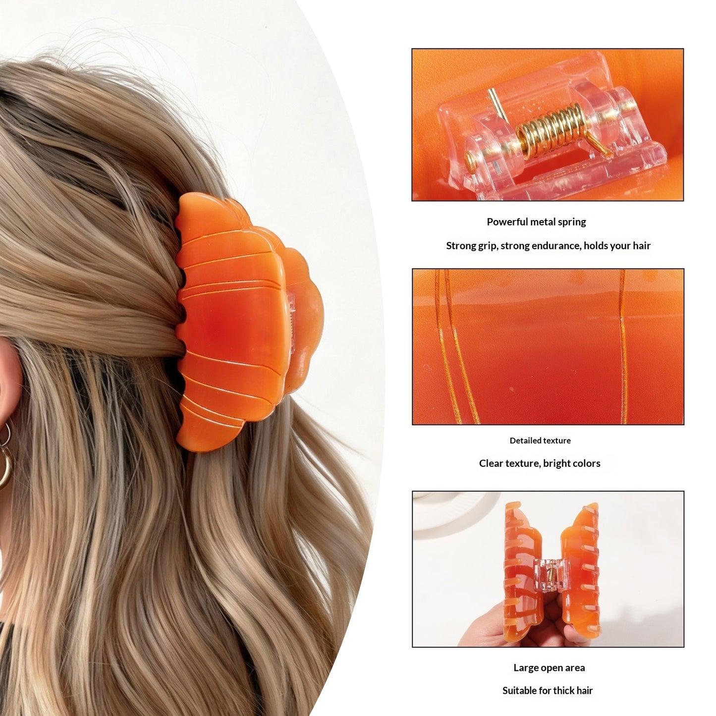 Croissant Coffee Hair Clip Shark Clip