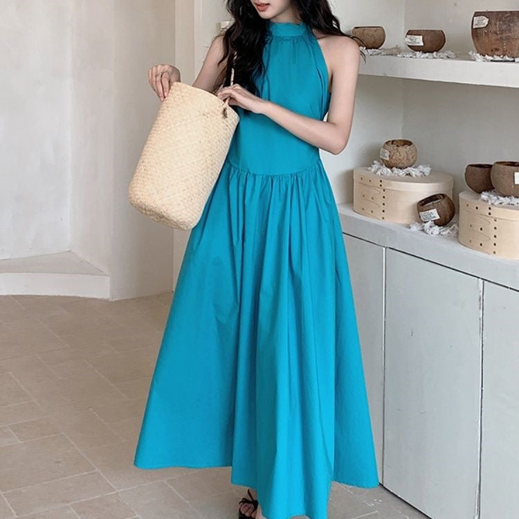 French Audrey Hepburn Style Halterneck Dress