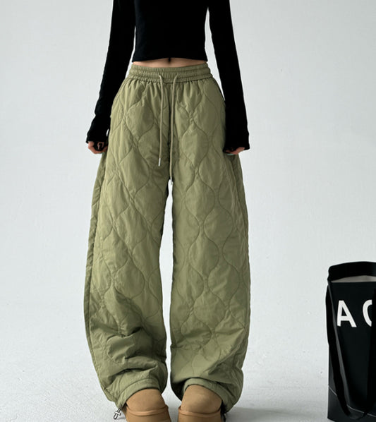 Thickened Warm Quilted Loose Women's Casual Pants