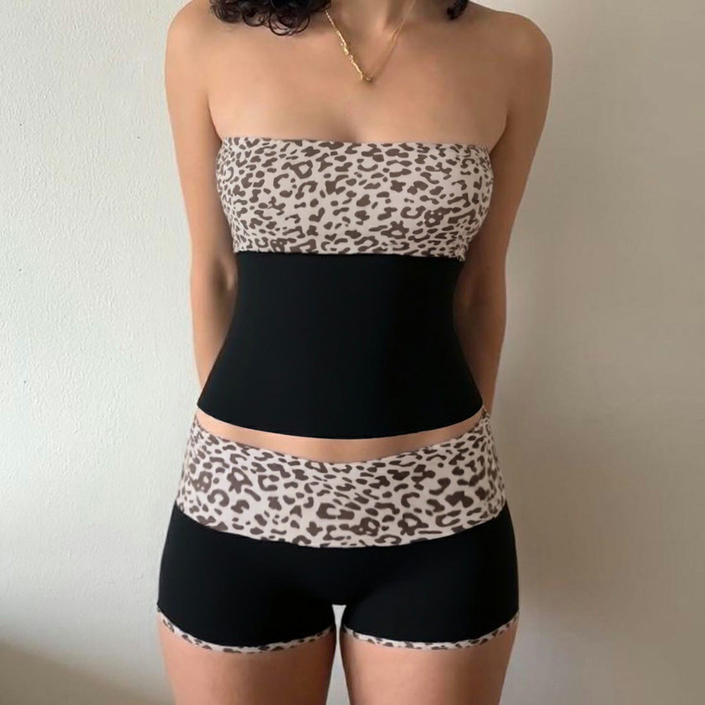 Women's Casual Tube Top And Shorts Set