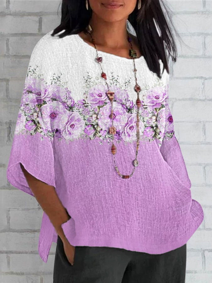Plus Size Round Neck Long Sleeve T-shirt 3D Digital Printing European And American Plus Size