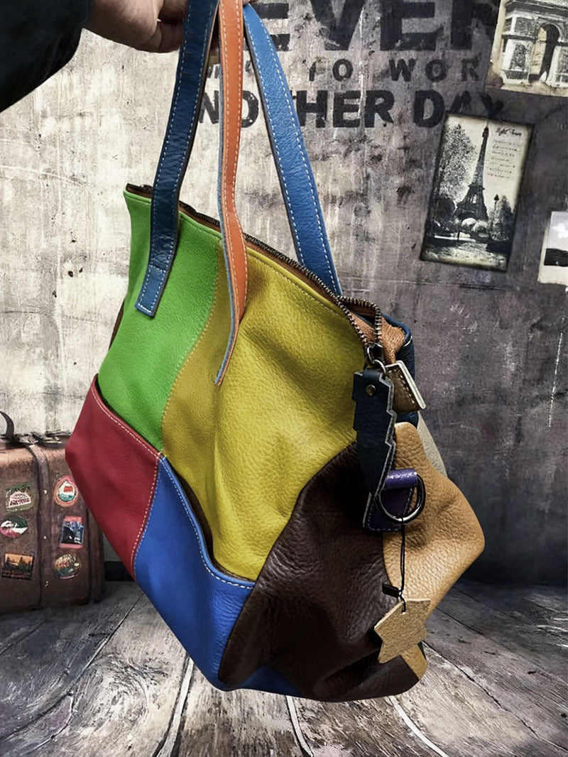 Vintage Cowhide Brushed Portable Messenger Bag
