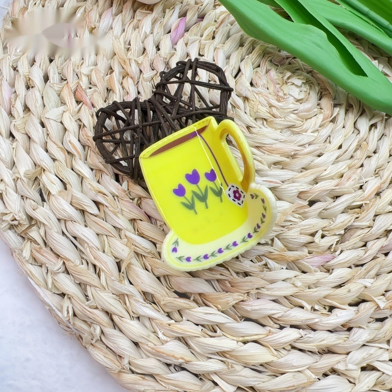Sweet Coffee Cup Flower Barrettes